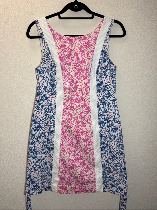 Lilly Pulitzer Dresses & Skirts - Lilly Pulitzer Shift Dress 4 Cotton Seacock Blue Pink Starfish Seashell Nautical